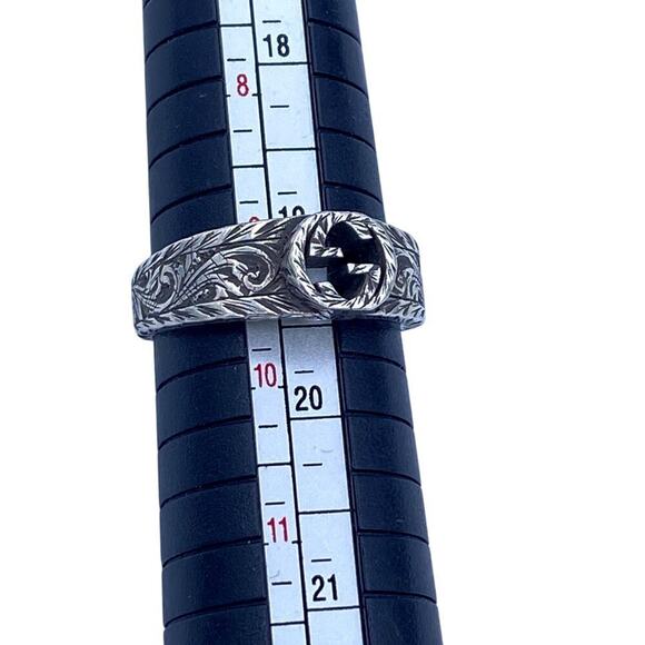 Authentic Gucci Sterling Silver GG Open Ring - Size  9.5 - Picture 3 of 8